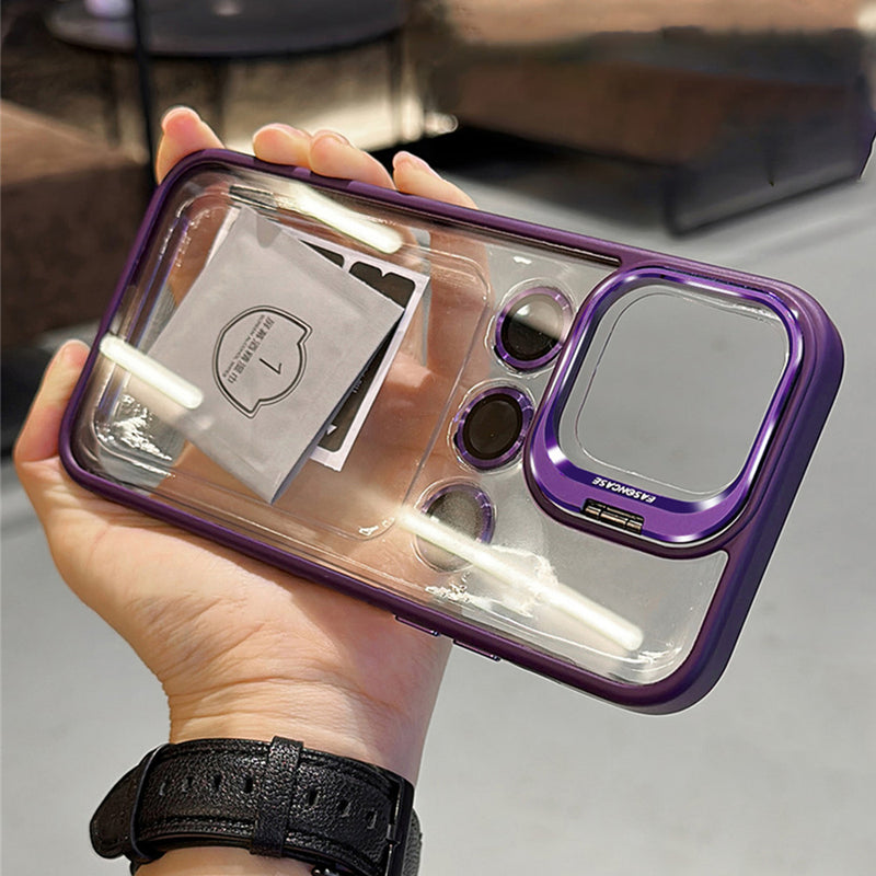 Case Transparente com Dupla Proteção de Lentes e Apoio de Superfície - Premium
